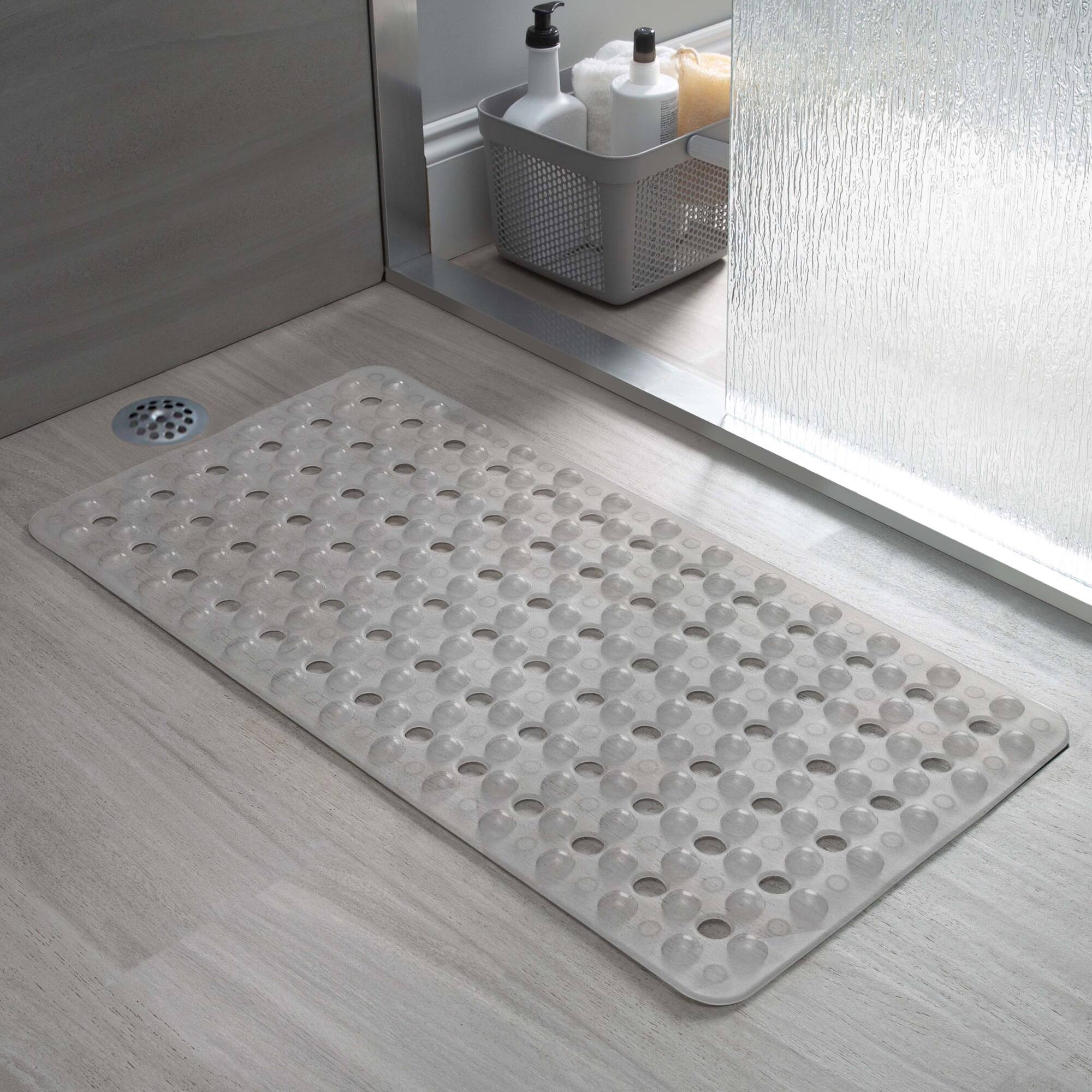 Bath Bliss Clear Non-Slip Bubble Texture Bath Mat